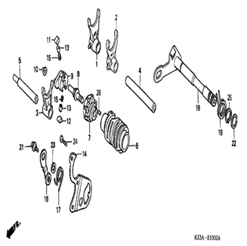 Fork, center gearshift , Honda, 24231-MEN-730